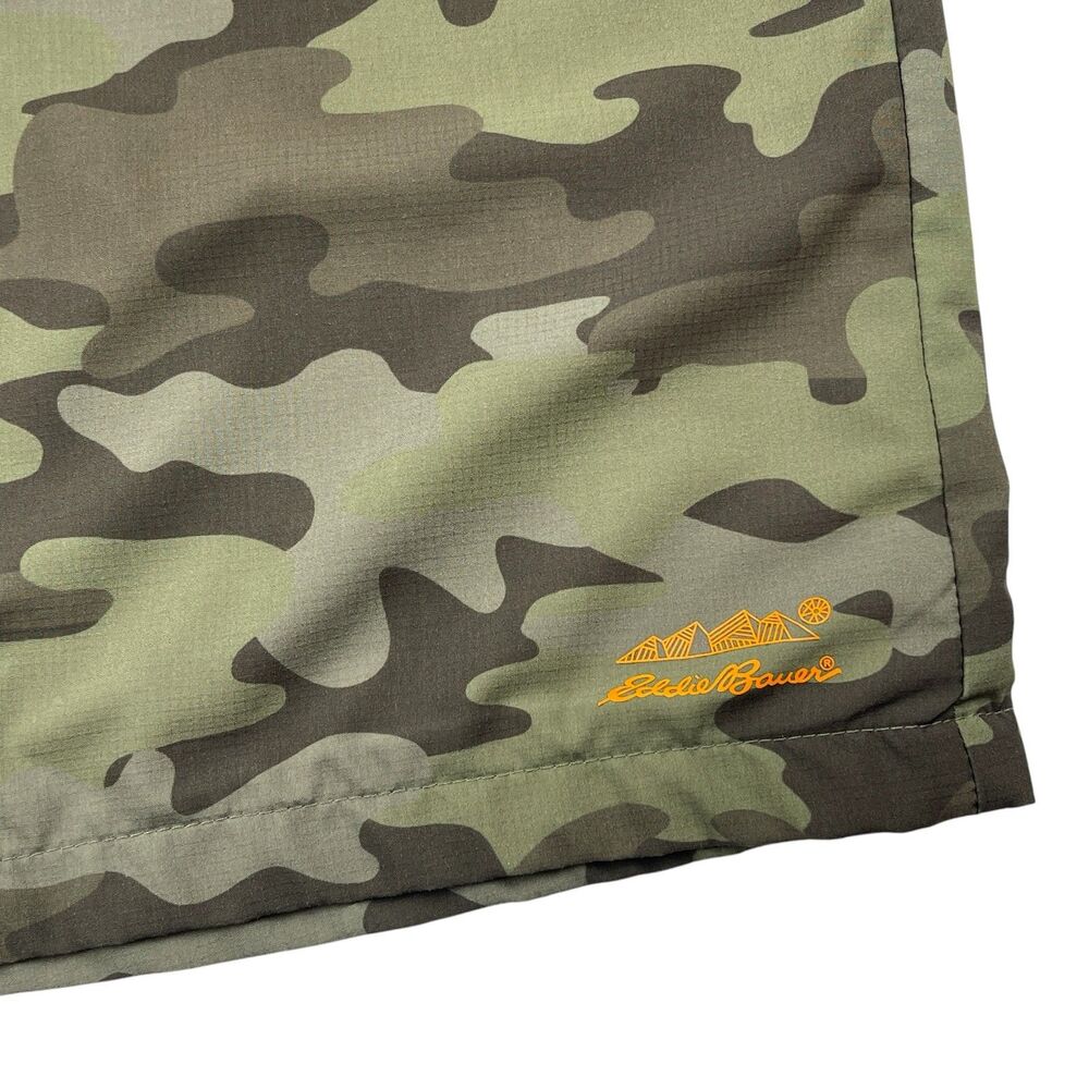 Eddie Bauer Kids XL Camo Shorts Green Mesh Lined Lightweight Outdoor Activewear - Picture 3 of 12